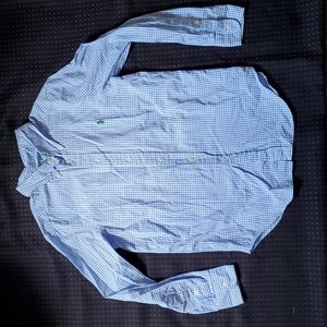 Ralph Lauren, blue & white, plaid, long-sleeve, collared, button down